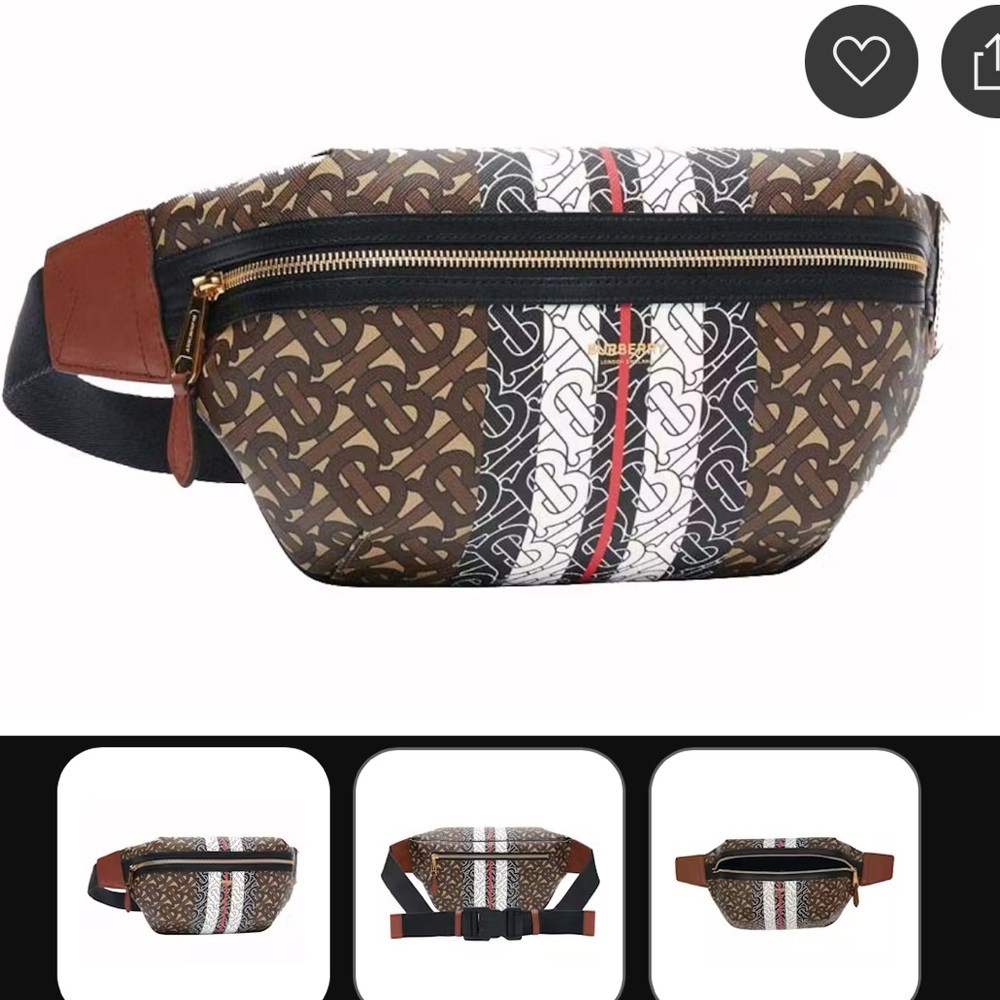 Burberry Medium Monogram Stripe E-canvas Bum Bag